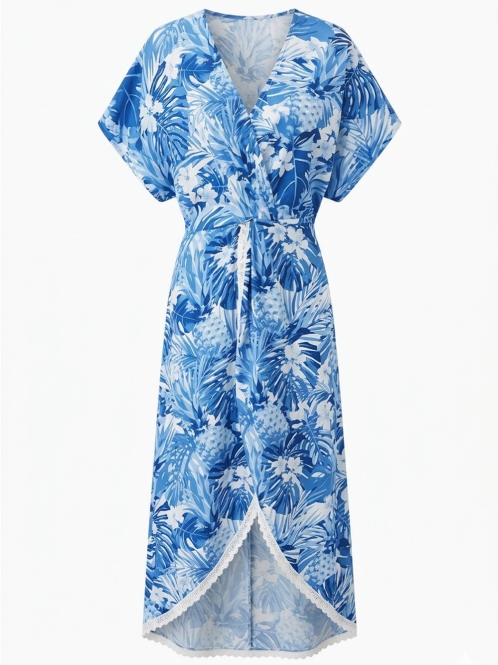 AMERICA &BEYOND Blue and white floral dress